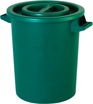 BIC050G - Bidone in polietilene verde con manici da 50 litri