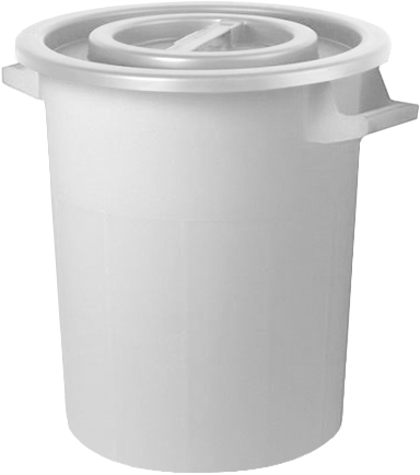 BIC050W - Bidone in polietilene bianco con manici da litri 50