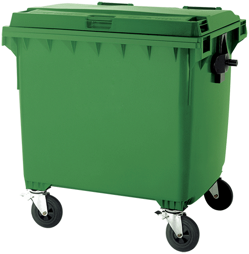 BIC1001S - Cassonetto rifiuti SOLIDI coperchio piano L.1100 VERDE