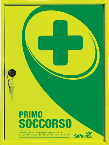 BRA201F - armadietto in metallo FLUO contenuto Allegato 2 D.M.388