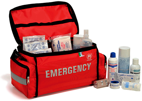BRA404 - borsa in nylon rossa impermeabile contenuto per squadre di emergenza