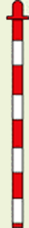CN133 - Solo paletto PVC bianco / rosso altezza  130 cm