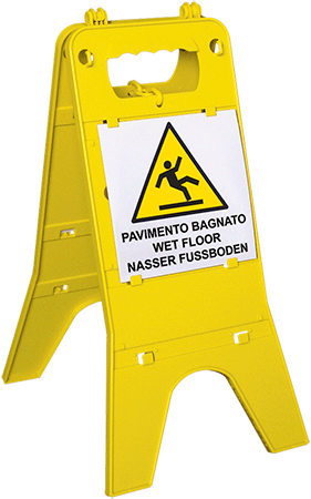 CNP061 - Segnale bifacciale "ATTENZIONE PAVIMENTO BAGNATO"