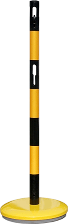 CNV113 - COLONNINA 4 VIE IN ACCIAIO NERO GIALLA