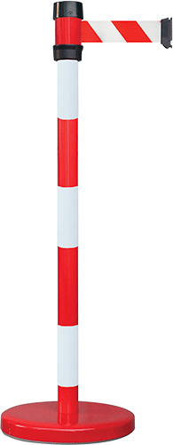 CNV50RB - Colonnina tendinastro bianco/rossa nastro mm 210 x 50 h bianco/rossa