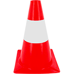 CO83 - Cono segnale polietilene bianco rosso
