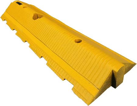 COT100 - cordolo delimitatore omologato in gomma giallo elem.centrale h.10 cm.