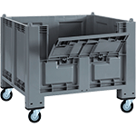 CPL4555 - Cargopallet grigio con ruote portello  con FORO