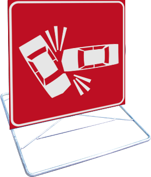 CVGLR9062 - Cavalletto richiudibile con targa 60x60 CL 1 "incidente"