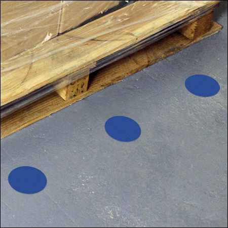 DMD05B - confezione 20 dischi adesivi SAFE IN in PVC diametro 50 mm colore BLU