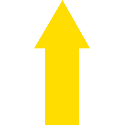 DMF10Y - conf.20 frecce adesive SAFE IN in PVC dimensioni 100x65 mm col.GIALLO