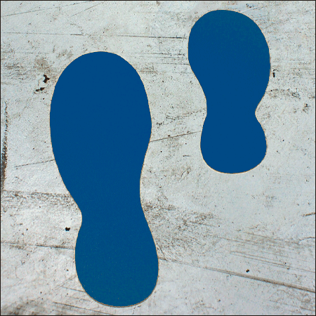 DMO24B - conf.20 orme adesive SAFE IN in PVC dimensioni 240x90 mm colore BLU