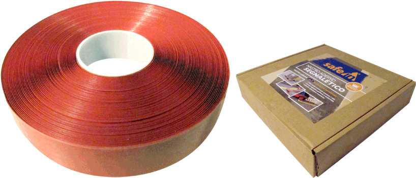 DMS50R - nastro adesivo SAFE IN in PVC qualita' PREMIUM col.ROSSO h 5 cm x 30 m