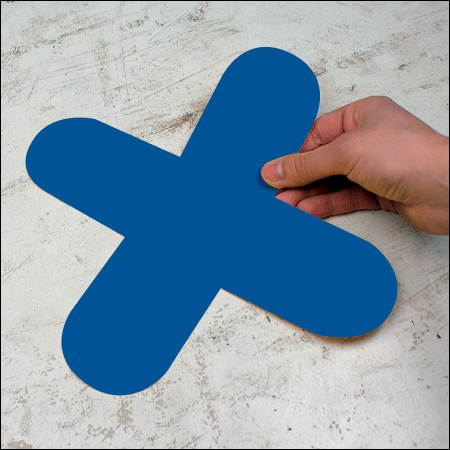 DMX3B - conf.10 delimitatori ades.pallet a X SAFE IN dim.300x300mm col.BLU
