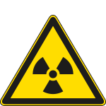 E1106W - Cartello pericolo materiale radioattivo solo simbolo EN ISO 7010