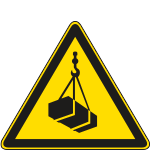 E1108K - Cartello pericolo carichi sospesi solo simbolo EN ISO 7010