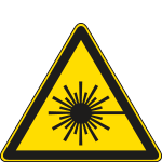 E1110W - Cartello pericolo raggi laser solo simbolo EN ISO 7010