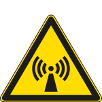 E1128KS - Etichetta adesiva pericolo campo alta frequenza EN ISO 7010