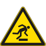 E1137WS - Etichetta adesiva pericolo di inciampo EN ISO 7010