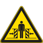 E1143W - Cartello pericolo di schiacciamento solo simbolo EN ISO 7010