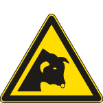 E1180K - cartello pericolo presenza toro EN ISO 7010