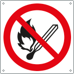 E1305X - cartello divieto usare fiamme libere solo simbolo EN ISO 7010