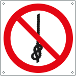 E1307K - cartello divieto annodare la corda solo simbolo EN ISO 7010