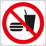 E1310Y - Cartello vietato bere e o mangiare EN ISO 7010