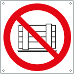E1335X - Cartello divieto ostruire il passaggio solo simbolo EN ISO 7010
