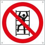 E1336KS - Etichetta vietato arrampicarsi sugli scaffali solo simbolo EN ISO 7010