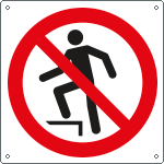 E1346K - cartello divieto vietato salire solo simbolo EN ISO 7010