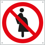E13481X - cartello divieto accesso donne gravide solo simbolo EN ISO 7010