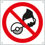 E13491X - cartello divieto usare il disco con attrezz..solo simbolo EN ISO 7010