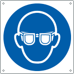 E1351X - Cartello obbligo indossare protezione occhi solo simbolo EN ISO 7010