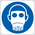 E1353X - Cartello obbligo indossare il respiratore solo simbolo EN ISO 7010
