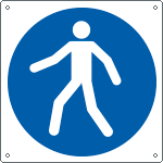 E1381K - Cartello obbligo utilizzare il percorso ped..solo simbolo EN ISO 7010