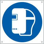 E1388K - Cartello obbligo uso maschera per la saldatura simbolo UNI ISO 7010