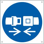 E1394K - Cartello obbligo indossare cintura sicurez.solo simbolo EN ISO 7010