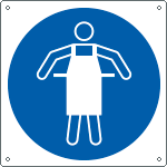 E1396K - Cartello obbligo usare grembiule protettivo solo simbolo EN ISO 7010