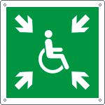 E15148K - Cartello emergenza rifugio temporaneo di Evacuazione EN ISO 7010 E024