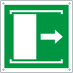E15158K - Cartello emergenza porta scorrevole apertura destra EN ISO 7010 E034