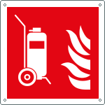 E15165W - Cartello antincendio estintore carrellato EN ISO 7010 F009