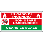 E16112KS - Etichetta adesiva in caso di incendio usare le scale EN ISO 7010