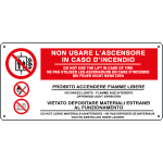 E16142KS - Etichetta adesiva in caso di incendio...3simboli UNI ISO 7010