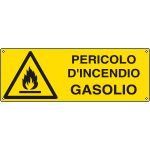 E17112KS - Etichetta adesiva pericolo d'incendio gasolio EN ISO 7010