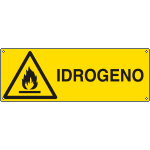 E17118KS - Etichetta adesiva pericolo idrogeno EN ISO 7010