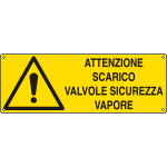 E17126KS - Etichetta adesiva attenzione scarico valvole EN ISO 7010