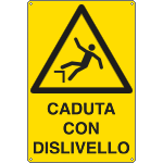 E17128X - Cartello pericolo pericolo caduta con dislivello EN ISO 7010 W008