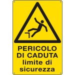 E17149X - Cartello pericolo pericolo caduta limite EN ISO 7010