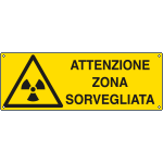E1723KS - Etichetta adesiva attenzione zona sorvegliata EN ISO 7010